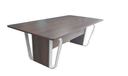 TABLE DE REUNION EN MELAMINE 2M/1M PIETEMENT METALLIQUE