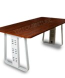 TABLE DE REUNION 1.80M/0.88M EN MELAMINE AVEC PIED METALLIQUE