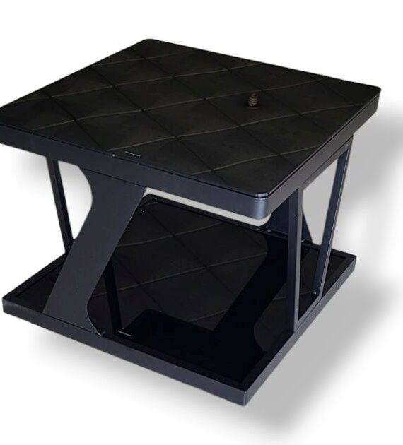 table basse en verre structure mettalique