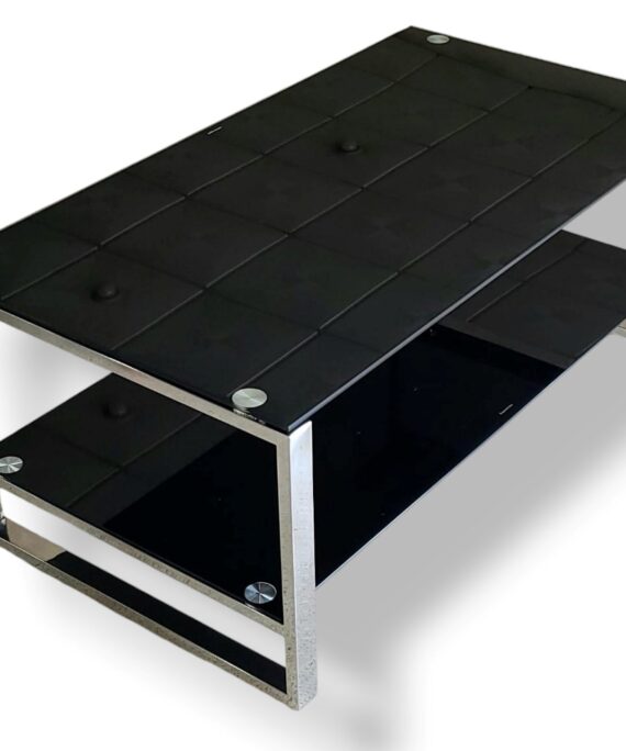 TABLE BASSE EN VERRE STRUCTURE INOX